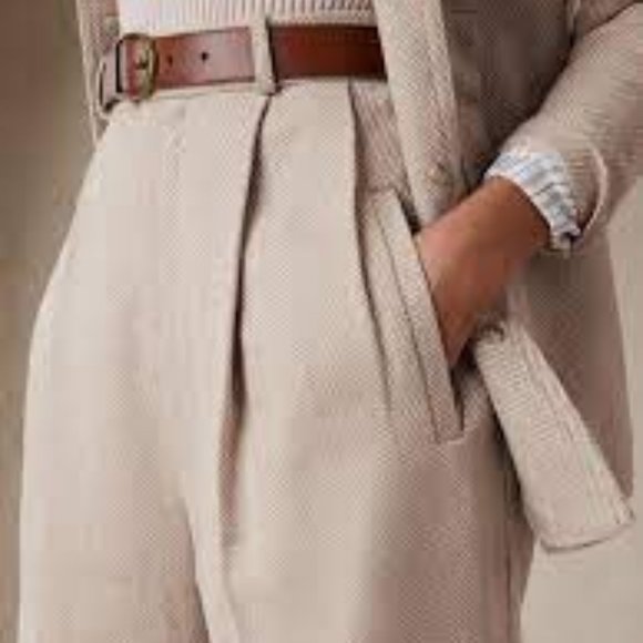 NWT Banana Republic BR Norfolk Wide-Leg Linen-Cotton - Picture 6 of 8